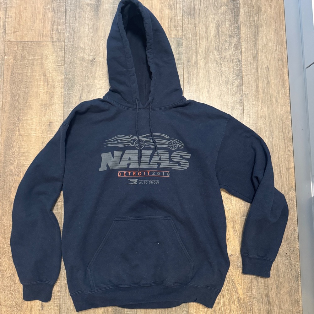 NAIAS Detroit 2018 Auto Show‎ Hoodie Navy Blue Gildan Heavy Blend Men's Medium